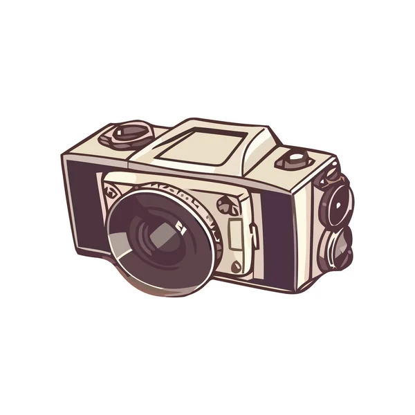 Antika Kamera Eski Moda Tasarım Simgesi Izole — Stok Vektör