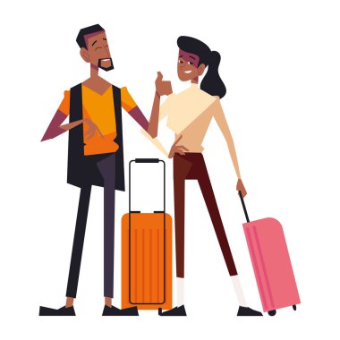 Macera tatili ikonu için bavullarla seyahat edenler izole edildi