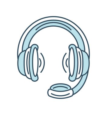 Modern vektör illüstrasyon tasarım simgesinde kulaklık sembolü