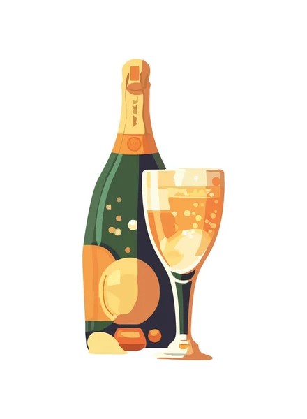 Celebration Wine Bubbles Luxury Icon Isolated — Stock Vector