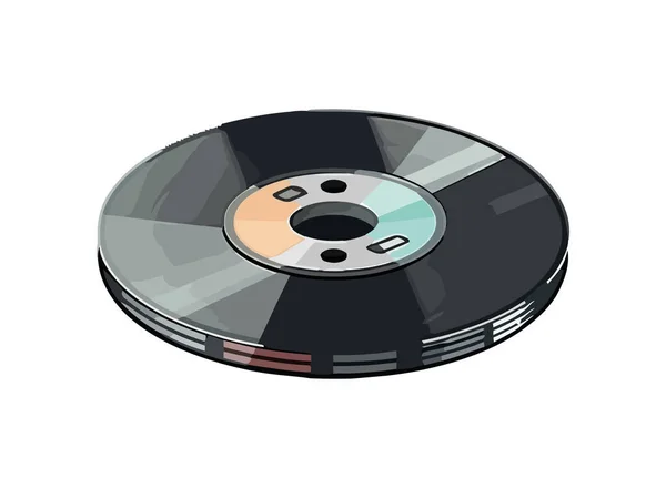 Obsolete Film Reel Old Equipment Icon Isolated — Stock Vector