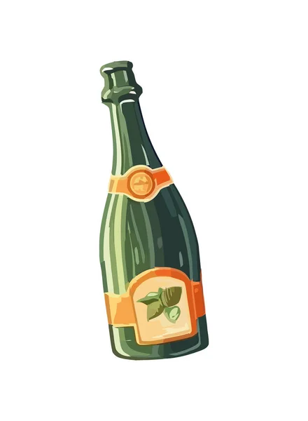 Gourmet Wine Bottle Icon Isolated — Stock Vector