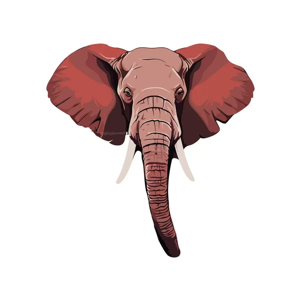 Elefante Grande Con Icono Colmillo Aislado — Vector de stock