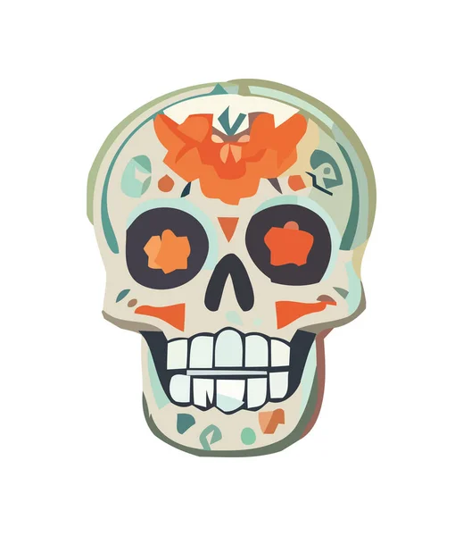 Mexická Lebka Dekorace Symbolizuje Smrt Ikona Izolované — Stockový vektor