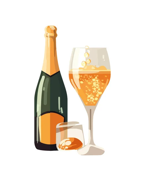 Wine Bottle Symbolizes Luxury Drink Establishment Icon Isolated — Stock Vector