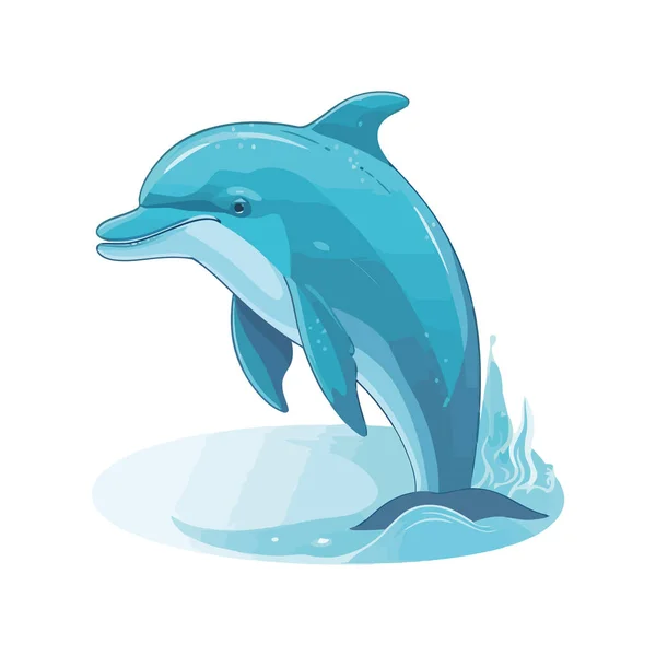 Симпатичні Стрибки Дельфінів Веселим Морським Життям Ізольовані — стоковий вектор