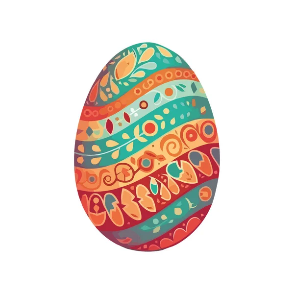 Πολύχρωμο Αυγό Συμβολίζει Την Άνοιξη Εικόνα Εορτασμού Απομονωμένη — Διανυσματικό Αρχείο