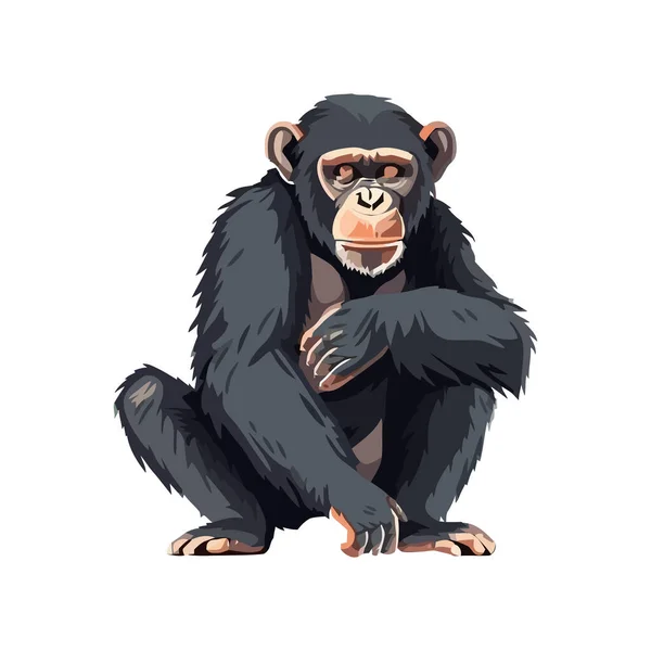 Ícone Selva Animal Orangotango Isolado — Vetor de Stock