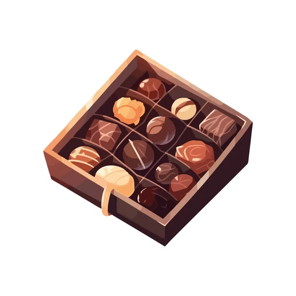 Ícone Caixa Presente Chocolate Gourmet Isolado — Vetor de Stock