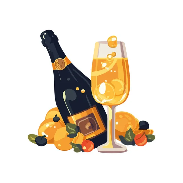 Luxury Wine Bottle Symbolizes Celebration Icon Isolated — Stock Vector