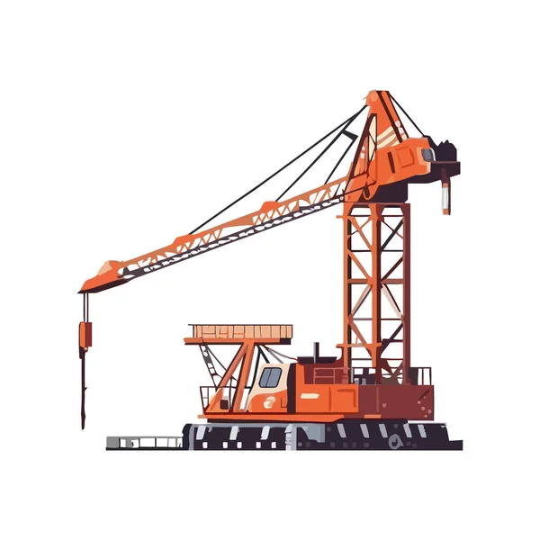 Industrie Construction Activité Grue Icône Isolé — Image vectorielle