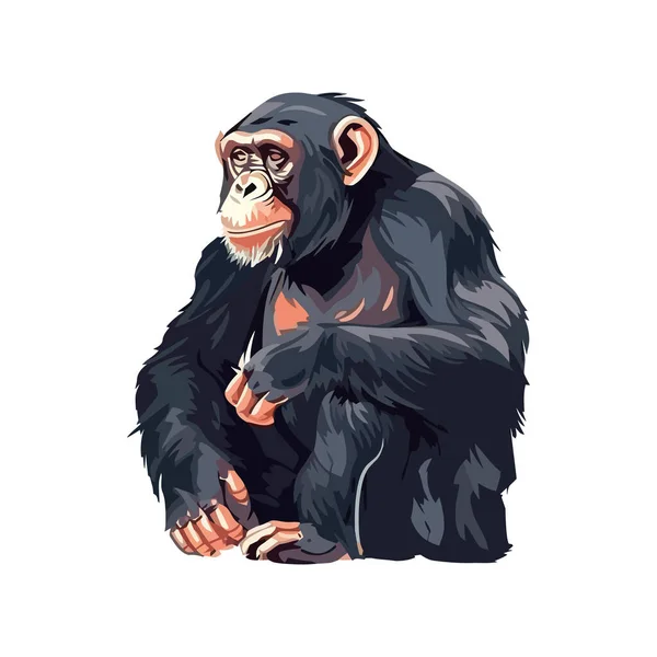 Primat Maskot Simgesi Izole Tasarımı — Stok Vektör