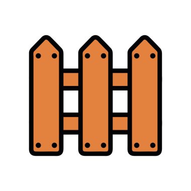 Ahşap çit vektör resimleme simgesi izole edildi