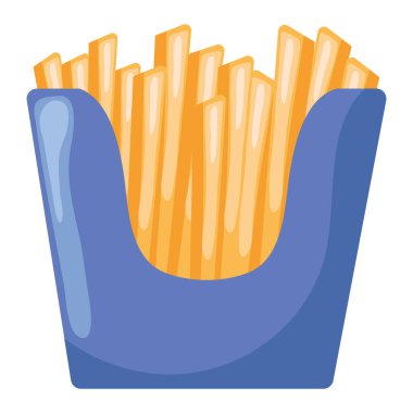 Sağlıksız yemek, kızarmış abur cubur ikonu izole