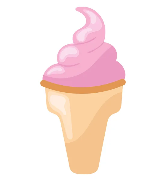 融化的冰淇淋锥形图标隔离 — 图库矢量图片