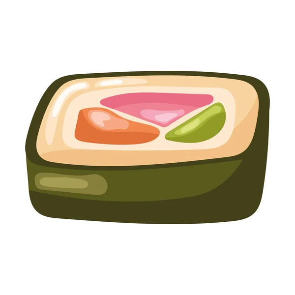 Ínyenc Sushi Friss Összetevők Tengeri Ételek Ikon Elszigetelt — Stock Vector