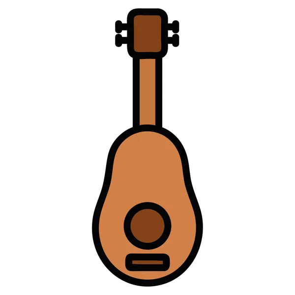 Музыкальное Оборудование Гитары Икона Плоском Векторе Изолированы — стоковый вектор