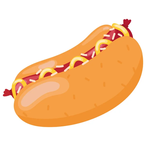 Hot Dog Icône Grillée Isolé — Image vectorielle