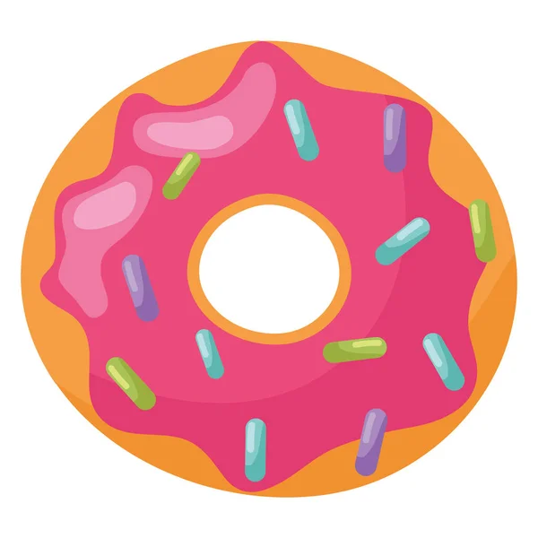 Süße Donut Symbol Snack Zuckerguss Dekoration Symbol Isoliert — Stockvektor