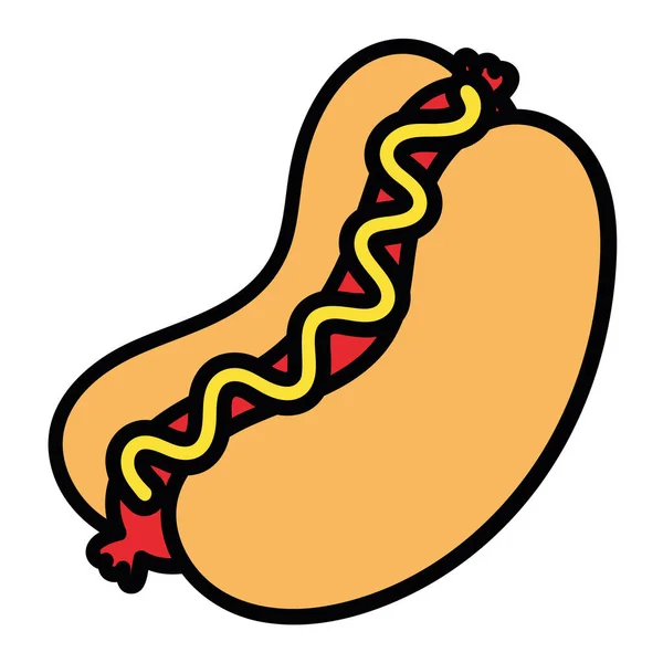 Hot Dogs Grillés Avec Icône Ketchup Isolé — Image vectorielle