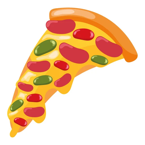 Smakosz Pizza Plasterek Świeżej Ikony Izolowane — Wektor stockowy