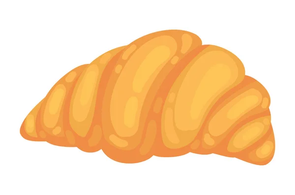 Croissant Brot Bäckerei Ikone Isoliert — Stockvektor