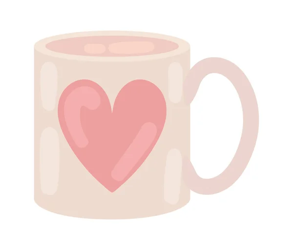 Kaffeetasse Mit Herz Symbol Isoliert — Stockvektor
