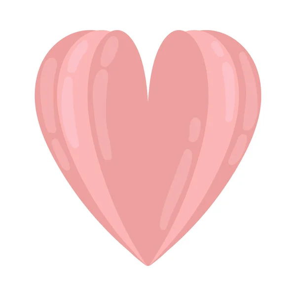 Paper Love Heart Icon Isolated — Stock Vector