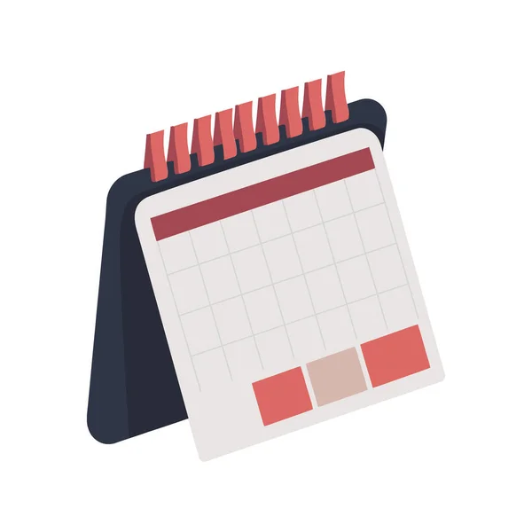 Kalender Datum Påminnelse Kontor Ikon Isolerad — Stock vektor