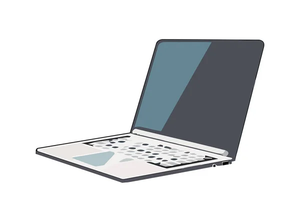 Laptop Symbolisiert Drahtlose Technologie Und Kommunikationsikone — Stockvektor