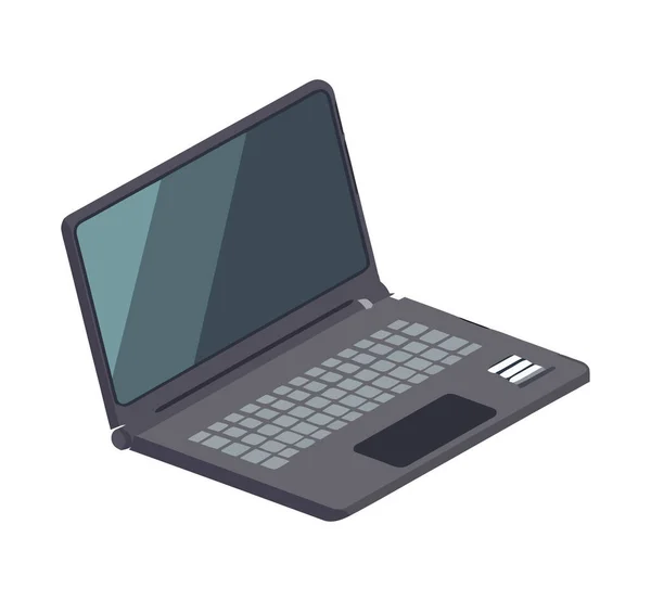 Laptop Moderno Simboliza Ícone Tecnologia Isolada —  Vetores de Stock