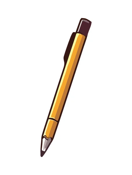 Gelbe Bleistiftskizze Icon Isoliert — Stockvektor
