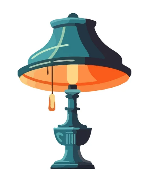 Lanterne Antique Ornée Avec Icône Ampoule Isolée — Image vectorielle