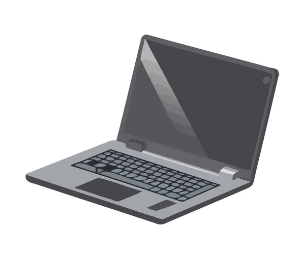 Nowoczesny Laptop Symbolizuje Technologię Ikonie Biura Izolowane — Wektor stockowy