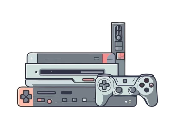 Modern Video Game Console Equipment Icon Isolated — Stock Vector