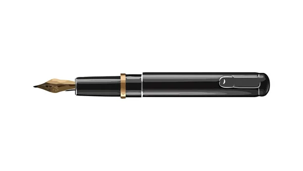 Fountain Pen Writes Elegant Icon Isolated — Stock Vector