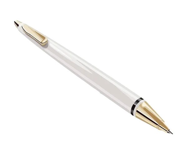 白い背景のアイコンに白い噴水のペンが — ストックベクタ