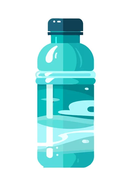 Świeżość Symbolizowana Przez Ikonę Niebieskiej Plastikowej Butelki Wodą — Wektor stockowy