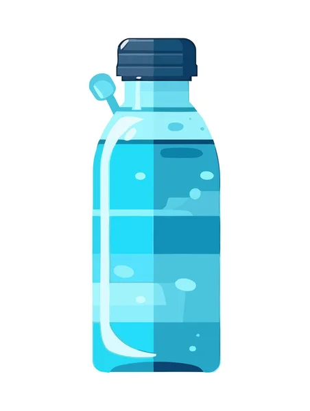 Φρέσκο Μπλε Υγρό Πλαστικό Εικονίδιο Εικόνα Μπουκάλι Απομονωμένο — Διανυσματικό Αρχείο
