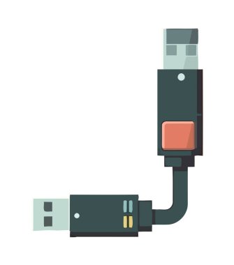 usb kablosunun izole vektör simgesi, tasarım