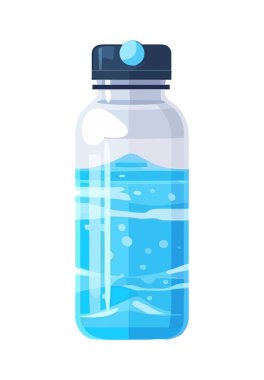 Sıvı ve vektör tasarım simgesi izole edilmiş mavi şişe