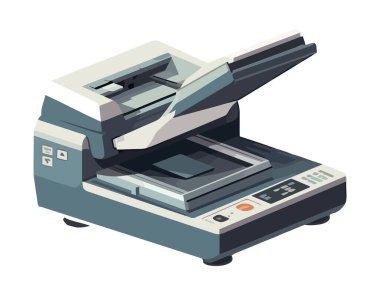 Beyaz arkaplan simgesinde modern yazıcı sembolü izole edildi