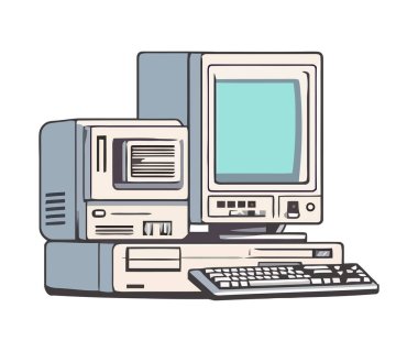 Modern bilgisayar donanımı ikonu izole edildi