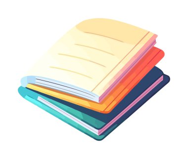 Kitap yığınları, öğrenme ve bilgelik simgesi izole edildi