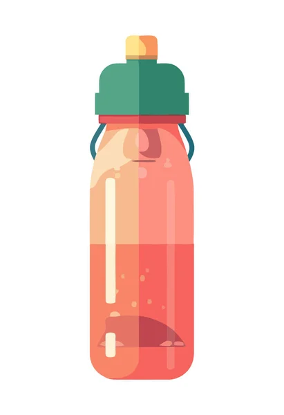 Прозора Пластикова Пляшка Іконою Рідкого Напою Ізольована — стоковий вектор