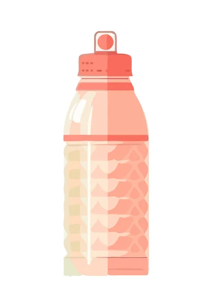 Bebida Refrescante Frasco Plástico Com Ícone Rótulo Isolado — Vetor de Stock