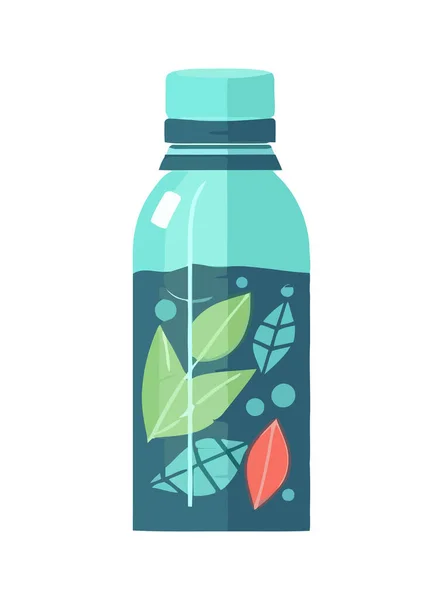Рослина Скляній Пляшці Значок Етикетки Ізольована — стоковий вектор