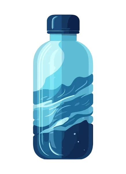 Blaue Flasche Symbol Mit Frischer Flüssigkeit Symbol Isoliert — Stockvektor