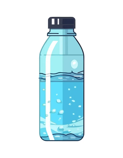 Agua Dulce Purificada Botella Plástico Transparente Icono Aislado — Vector de stock