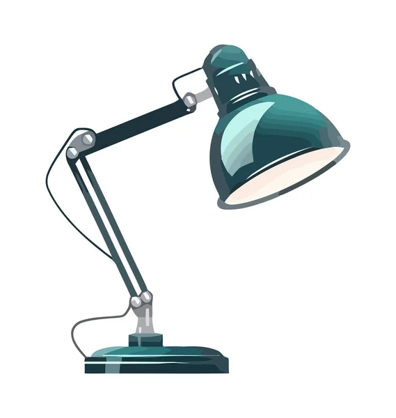 Lampe Électrique Moderne Illumine Bureau Icône Bleue Isolé — Image vectorielle